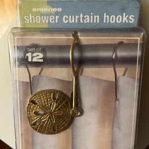 Gold Sand Dollar Shower Curtain Hooks